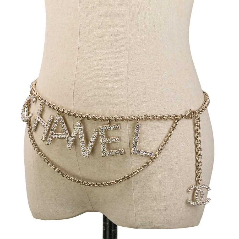 美品 CHANEL シャネル B19S ロゴチャーム ココマーク チェーンベルト
