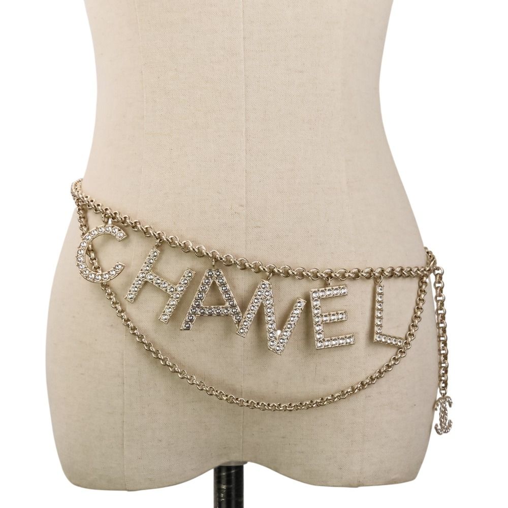 美品 CHANEL シャネル B19S ロゴチャーム ココマーク チェーンベルト