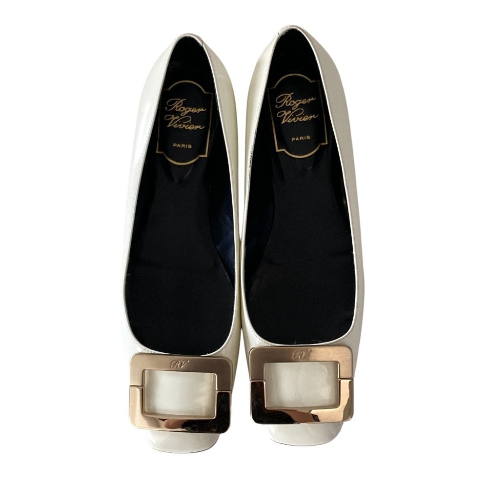 極美品✨ロジェヴィヴィエ トランペット スクエアバックル パンプス 34 1/2 美品 Roger Vivier ロジェヴィヴィエ トランペット スクエアバックル