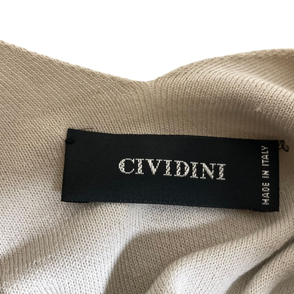 美品 CIVIDINI チヴィディーニ ニット切替 ブラウス サイズ42 ベージュ