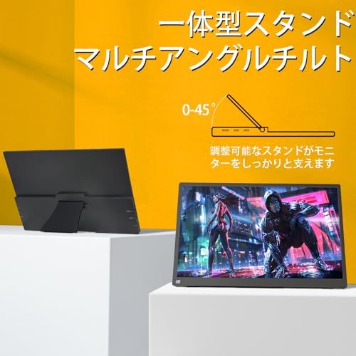 モバイルモニター 15.6インチ タッチパネル 2.8K 【100Hz 高速リフレッシュレート】 ポータブルモニター 2880x1620 IPSパネル 100%sRGB広色域 300nits高輝度 薄型 軽量 一体型自立スタンド VESA対応 Type-CJu