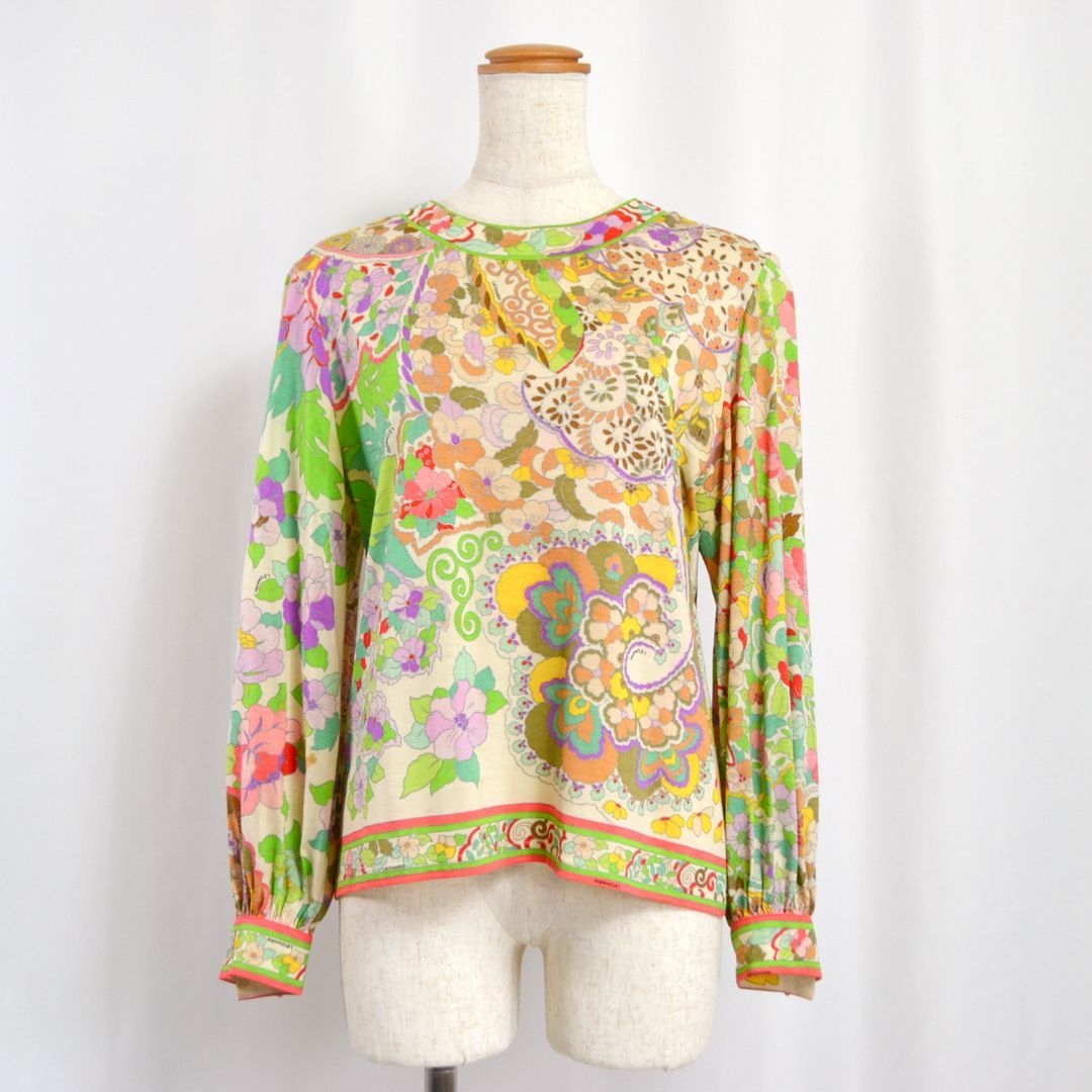 特価】LEONARDレオナール 日本製 80sヴィンテージ ウールシルク 花柄