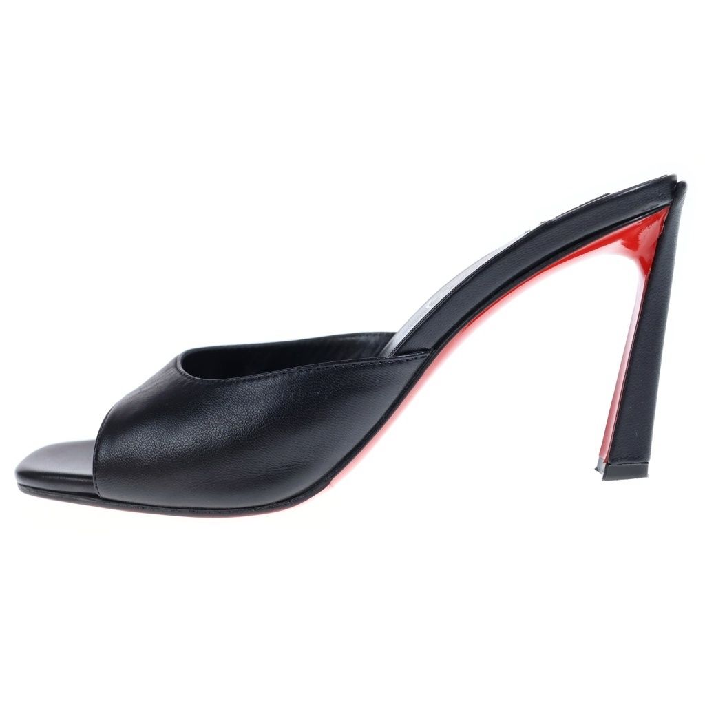 CHRISTIAN LOUBOUTIN (クリスチャンルブタン) レザー レッドソール ハイヒール ピンヒール サンダル オープントゥパンプス #36 1/2 ブラック レディース