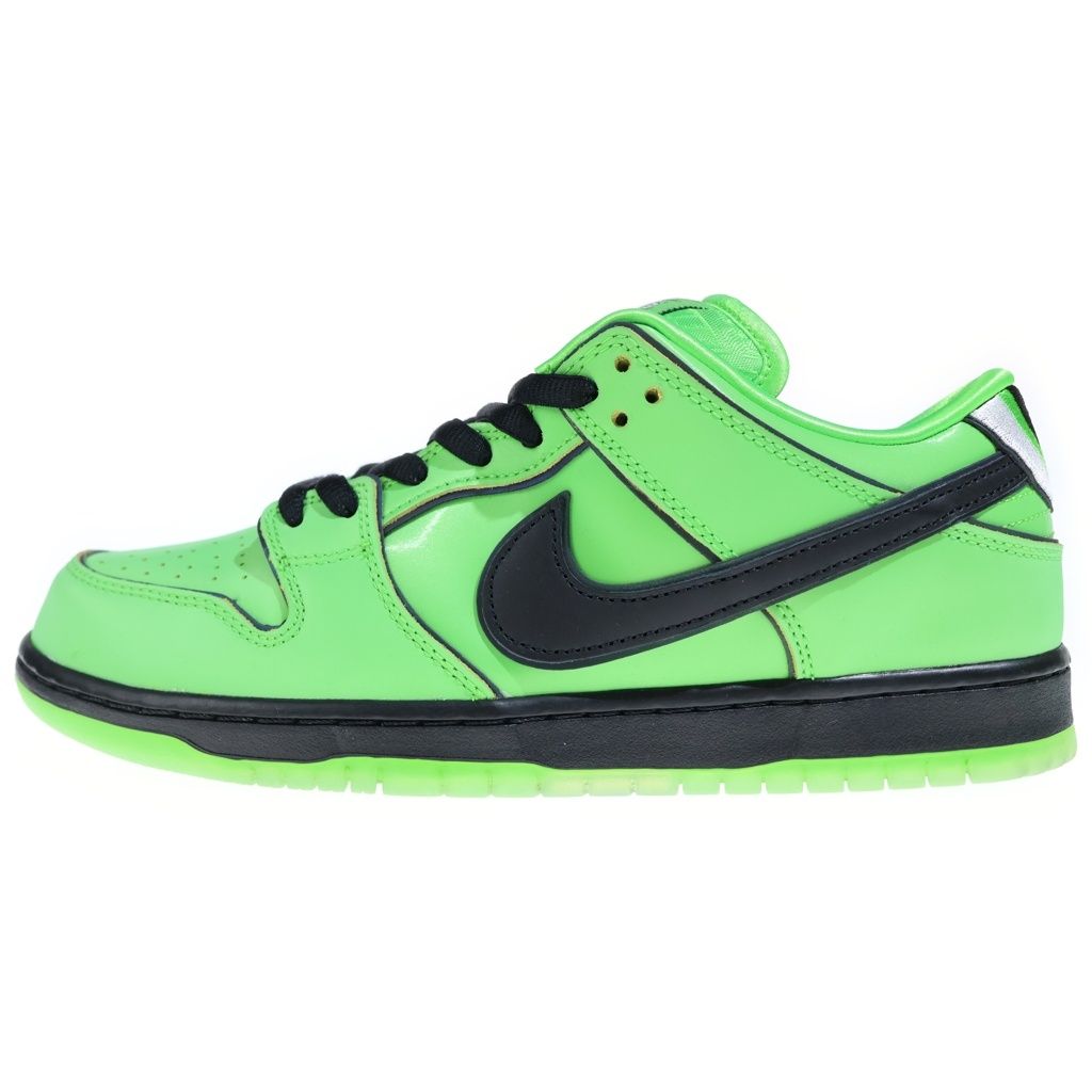 NIKE SB (ナイキエスビー) ×The Powerpuff Girls DUNK LOW PRO QS Buttercup FZ8319-300 パワーパフガールズ ダンク ロウ バターカップ ローカットスニーカー グリーン US10/28cm