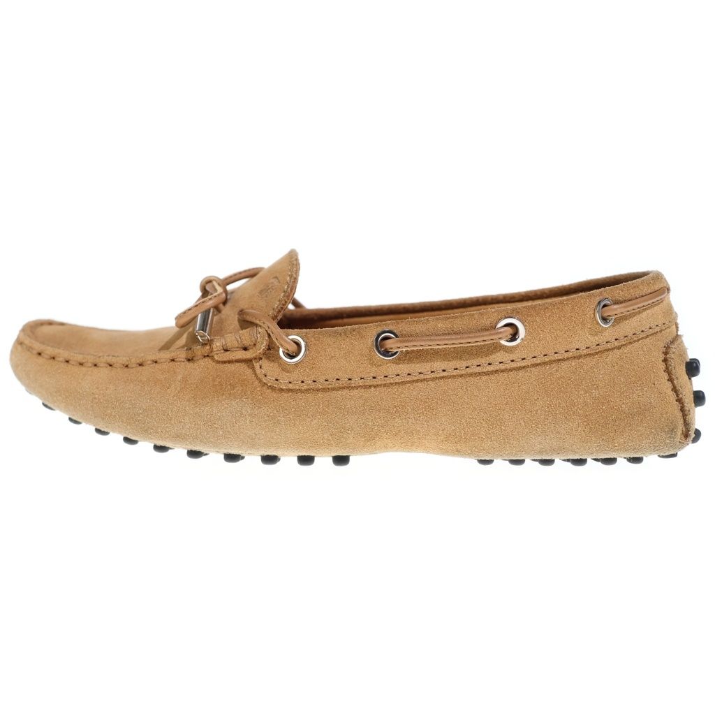 Tod's フリンジ付きファーモカシン ベージュ37.5 TOD'S (トッズ) モカシン ドライビングシューズ ローファー スリッポン