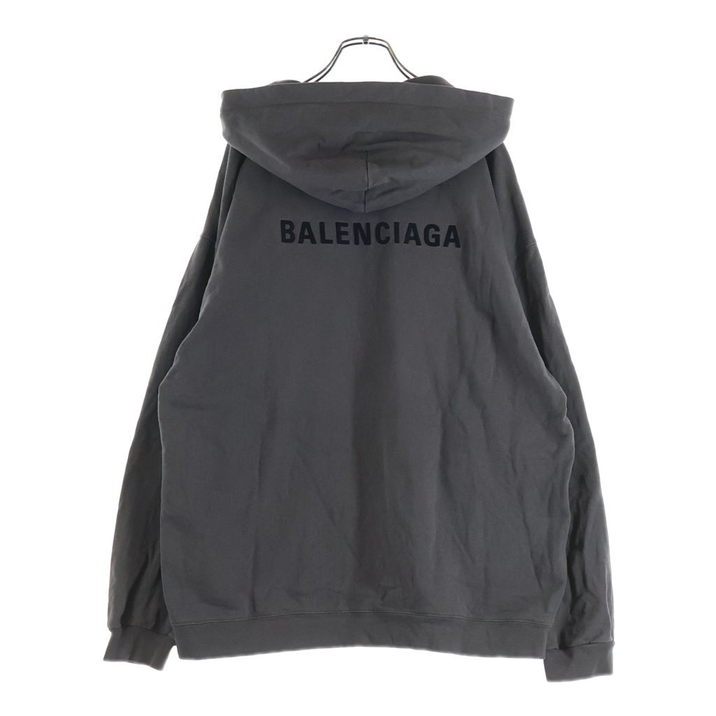 BALENCIAGA (バレンシアガ) 22AW バックロゴ ピグメントダイ プルオーバーパーカー フーディー 600583 TNVH1 グレー