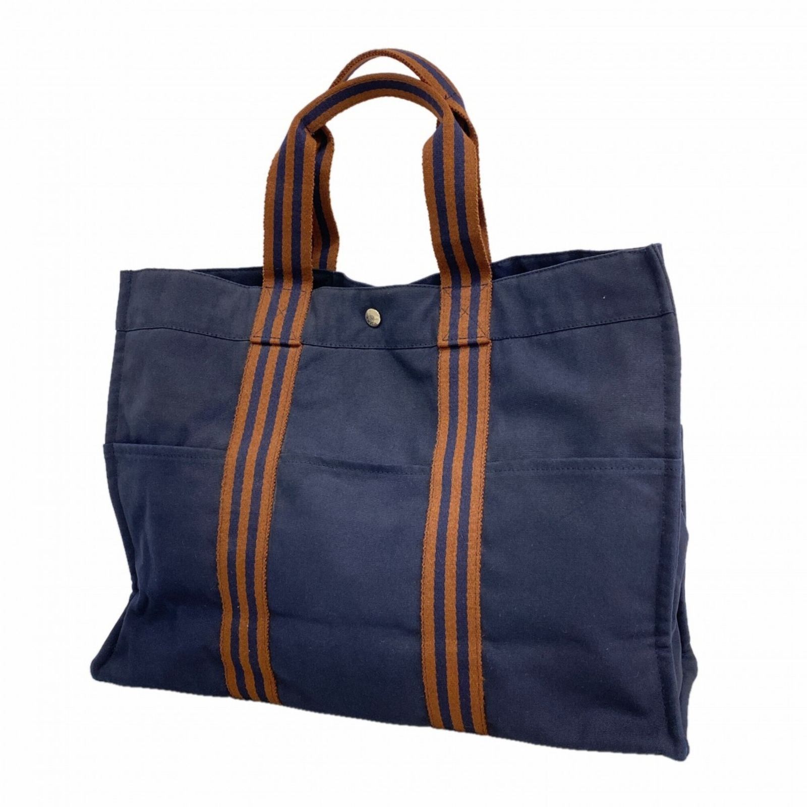 エルメス(Hermes) エルメス トートバッグ フールトゥGM キャンバス ネイビー メンズ レディース