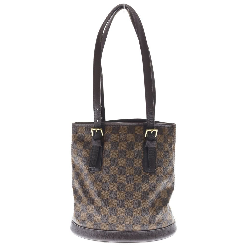 LOUIS VUITTON (ルイヴィトン) ダミエ エベヌ マレ ハンドバッグ ミニトートバッグ ブラウン レザー×PVC N42240 ゴールド金具