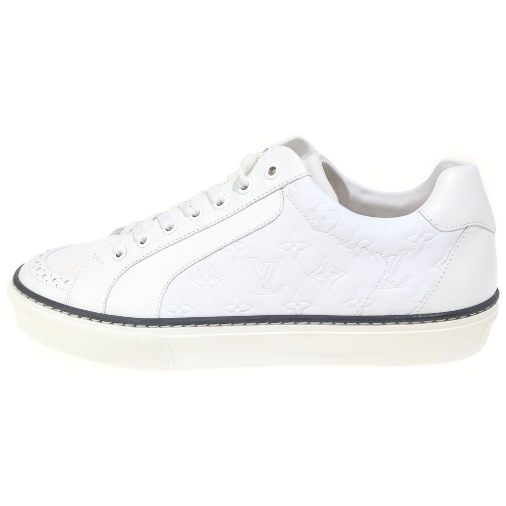 LOUIS VUITTON (ルイヴィトン) モノグラム ローカット スニーカー ホワイト レザー #5 1/2