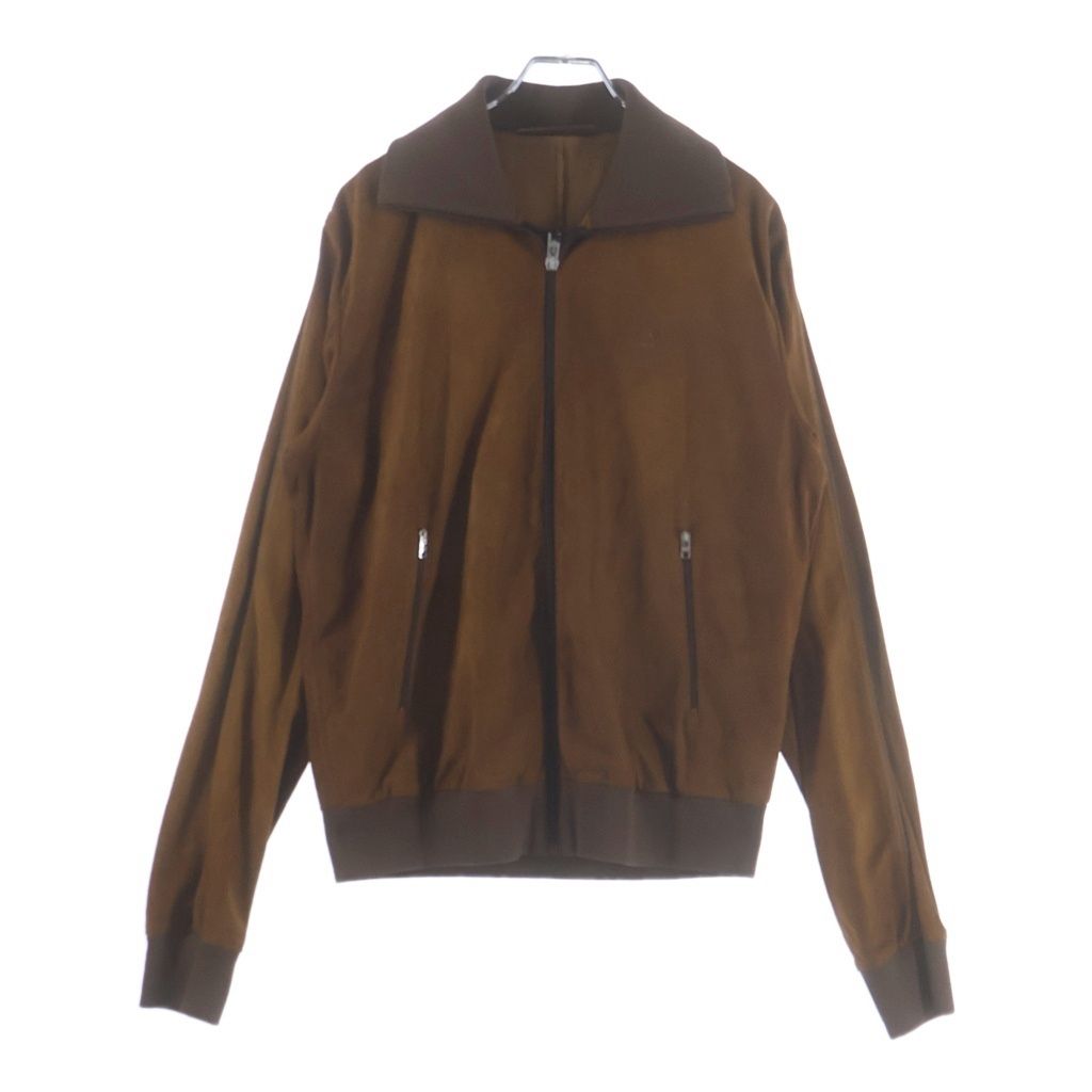 PRADA (プラダ) 25AW スウェード コニャック トラックジャケット ジップアップレザーブルゾン ブラウン UPW563