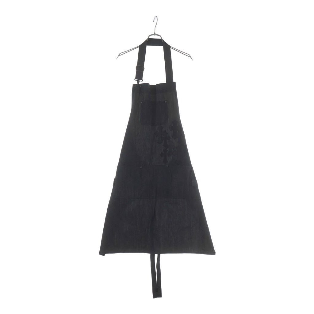 CHROME HEARTS (クロムハーツ) CEMETERY CROSS APRON セメタリークロスパッチ付き デニムエプロン ブラック