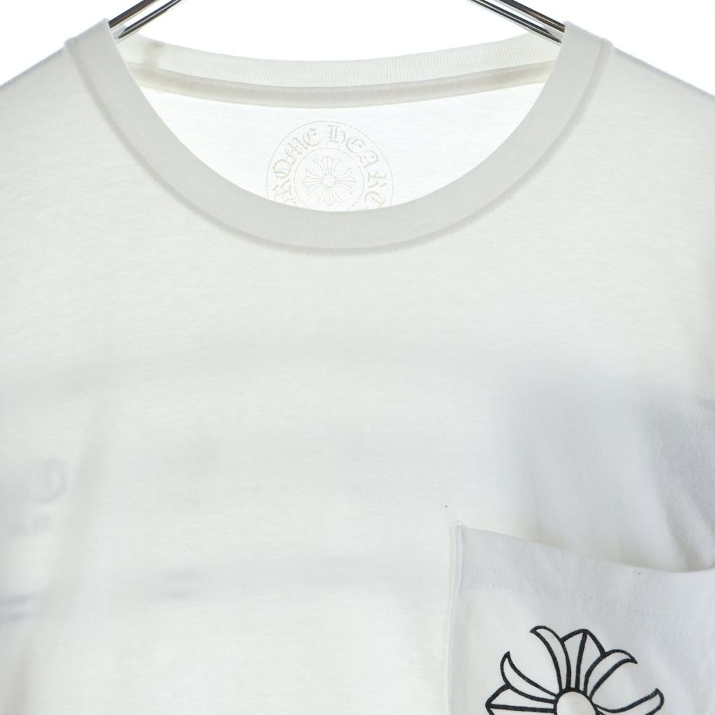 CHROME HEARTS (クロムハーツ) CHクロス TEE バックプリント 長袖Tシャツ カットソー ロングスリーブ ホワイト CHROME HEARTS (クロムハーツ) CHクロス TEE バックプリント 長袖Tシャツ カットソー ロングスリーブ ホワイト