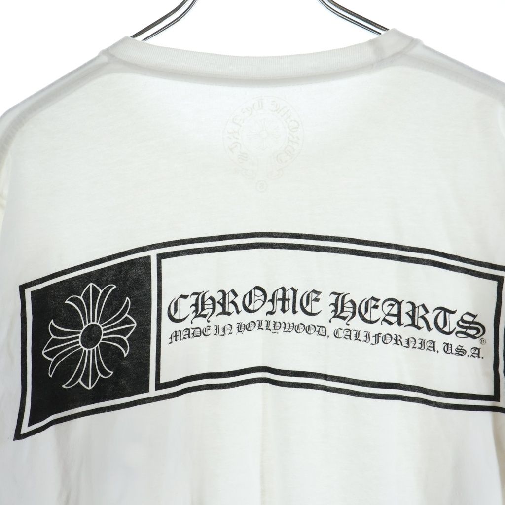 CHROME HEARTS (クロムハーツ) CHクロス TEE バックプリント 長袖Tシャツ カットソー ロングスリーブ ホワイト CHROME HEARTS (クロムハーツ) CHクロス TEE バックプリント 長袖Tシャツ カットソー ロングスリーブ ホワイト