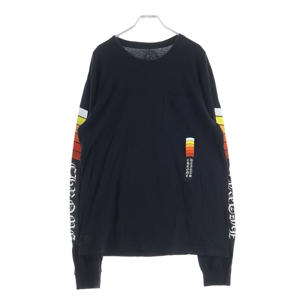 CHROME HEARTS (クロムハーツ) Neon Bar Logo L/S Tee ネオンバーロゴ グラデーションプリント 長袖Tシャツ カットソー ブラック