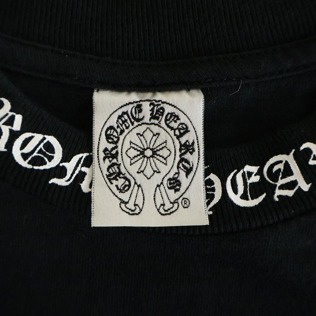 CHROME HEARTS (クロムハーツ) OLD S/S オールド ネックロゴ バックCHクロスプリント 半袖Tシャツカットソー