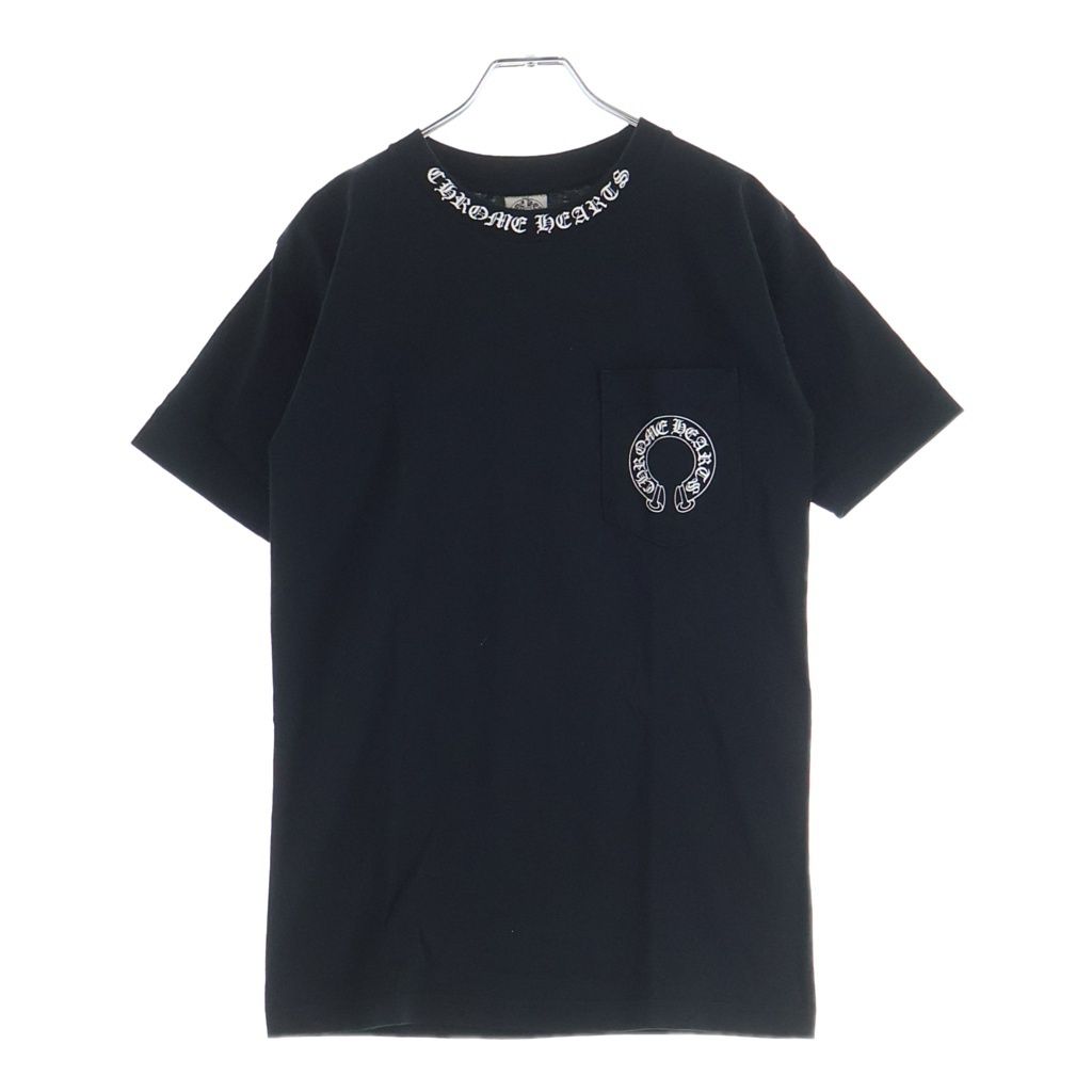 CHROME HEARTS (クロムハーツ) OLD S/S オールド ネックロゴ バックCHクロスプリント 半袖Tシャツカットソー