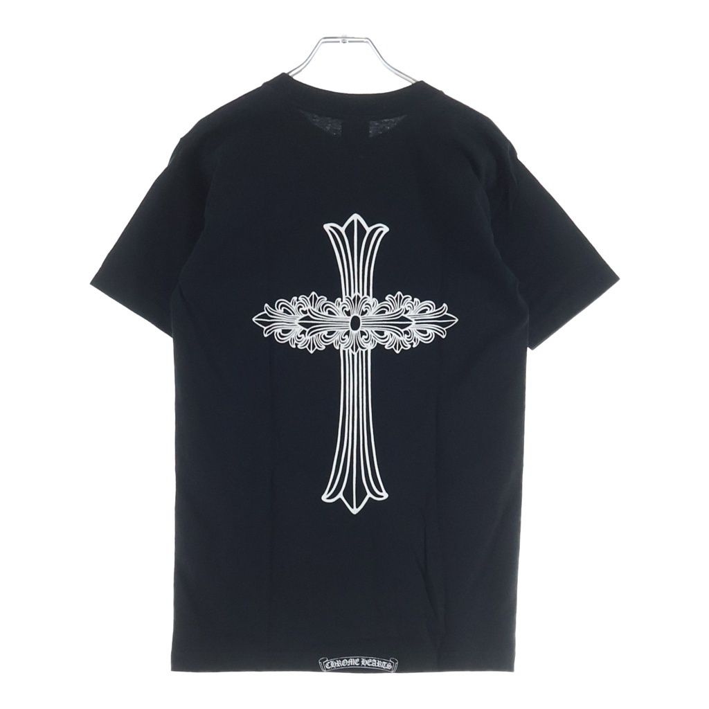 CHROME HEARTS (クロムハーツ) OLD S/S オールド ネックロゴ バックCHクロスプリント 半袖Tシャツカットソー