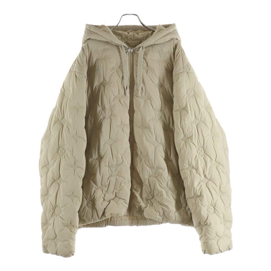 LOUIS VUITTON (ルイヴィトン) 25SS モノグラムキルティング ジップアップ フーデッドパファージャケット ベージュ RM251MJ DGD HSB33W