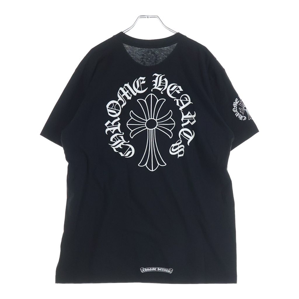 CHROME HEARTS (クロムハーツ) CH T-SHIRT ネックロゴ プリント 半袖Tシャツ カットソー ブラック