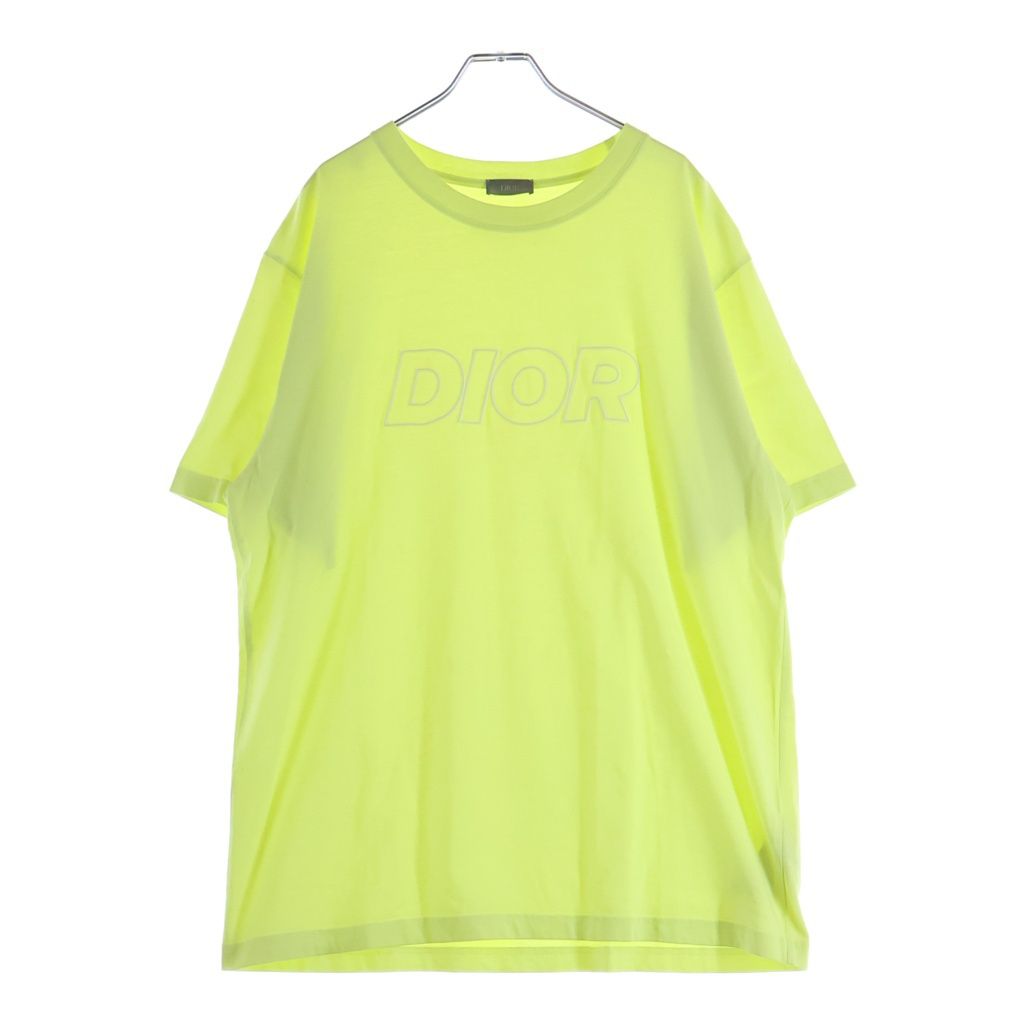 DIOR (ディオール) 23AW Logo Embroidered Over Sized TEE 刺繍ロゴ オーバーサイズ 半袖カットソーTシャツ ライトグリーン 393J696E0847
