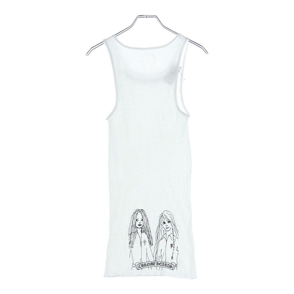 CHROME HEARTS (クロムハーツ) Neck Logo Back GIRLS ネックロゴ バックガールズプリント タンクトップ