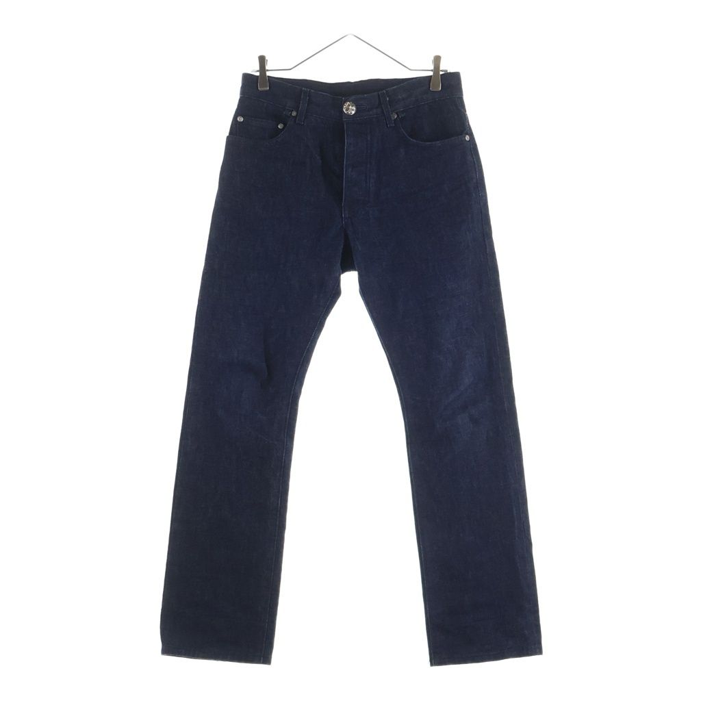 CHROME HEARTS (クロムハーツ) DNM PANTS CRS BTN INDIGO クロスボールボタン スクロールラベル デニムパンツ インディゴ