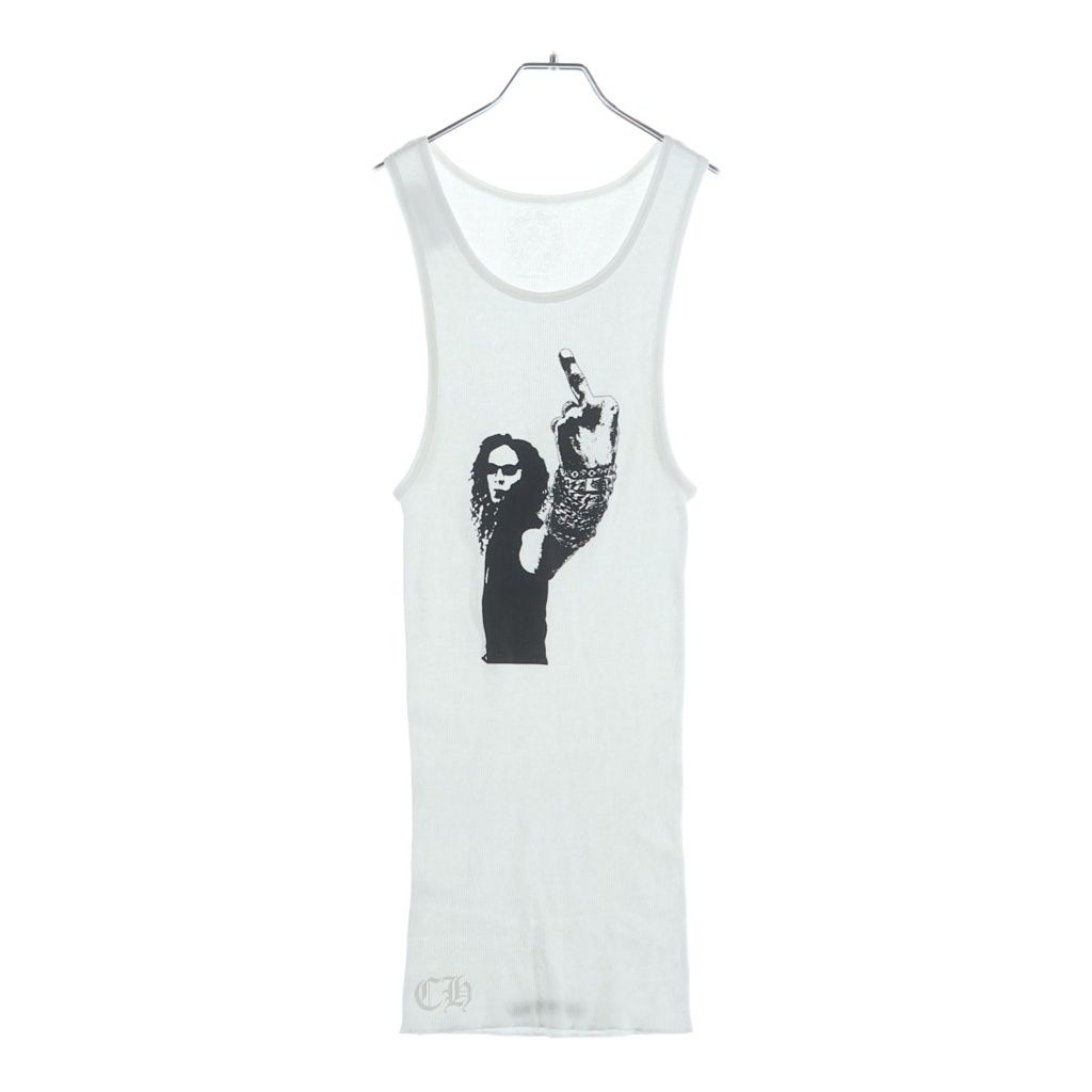 CHROME HEARTS (クロムハーツ) RIB TANK リチャードスターク プリントタンクトップ ノースリーブシャツ ホワイト