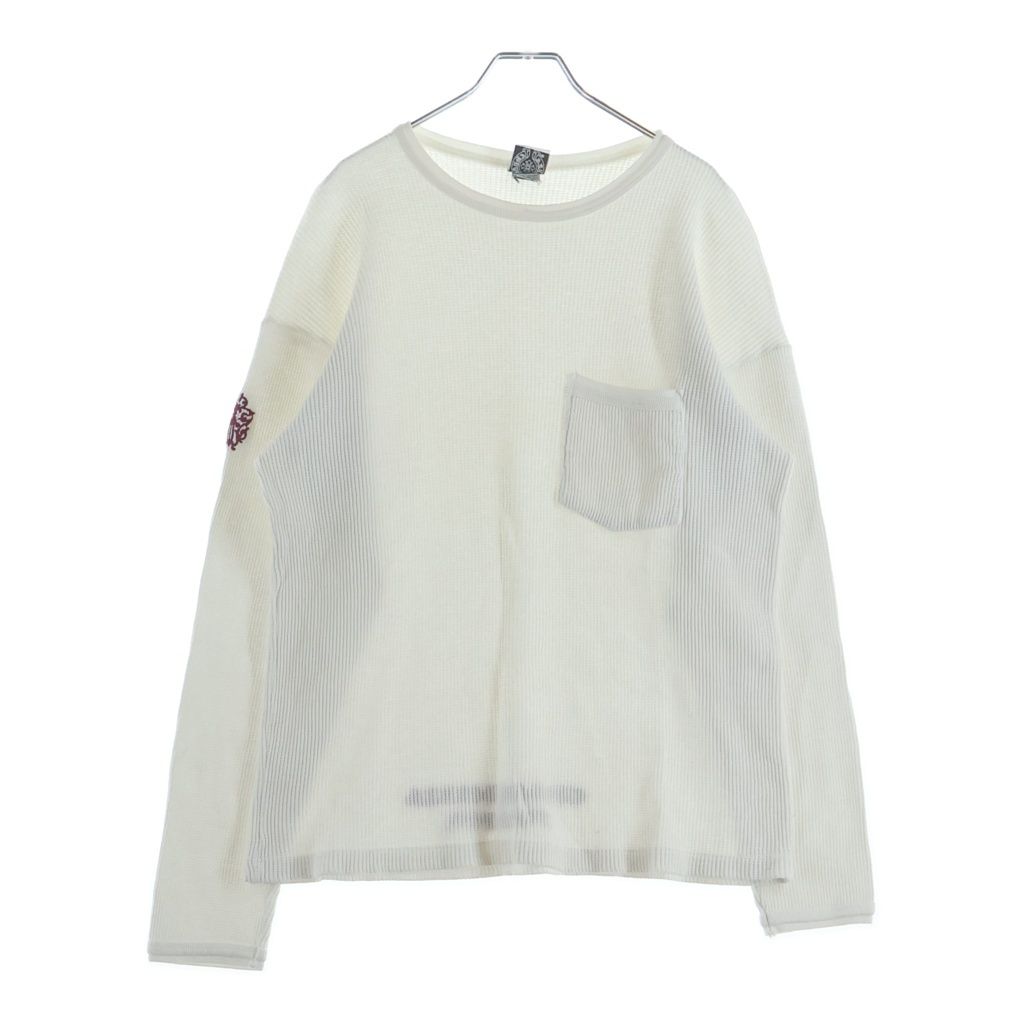 CHROME HEARTS (クロムハーツ) OLD Dagger Thermal L/S Tee FUCK YOU オールドモデル ダガー刺繍 ファックユー サーマル長袖Tシャツ ホワイト