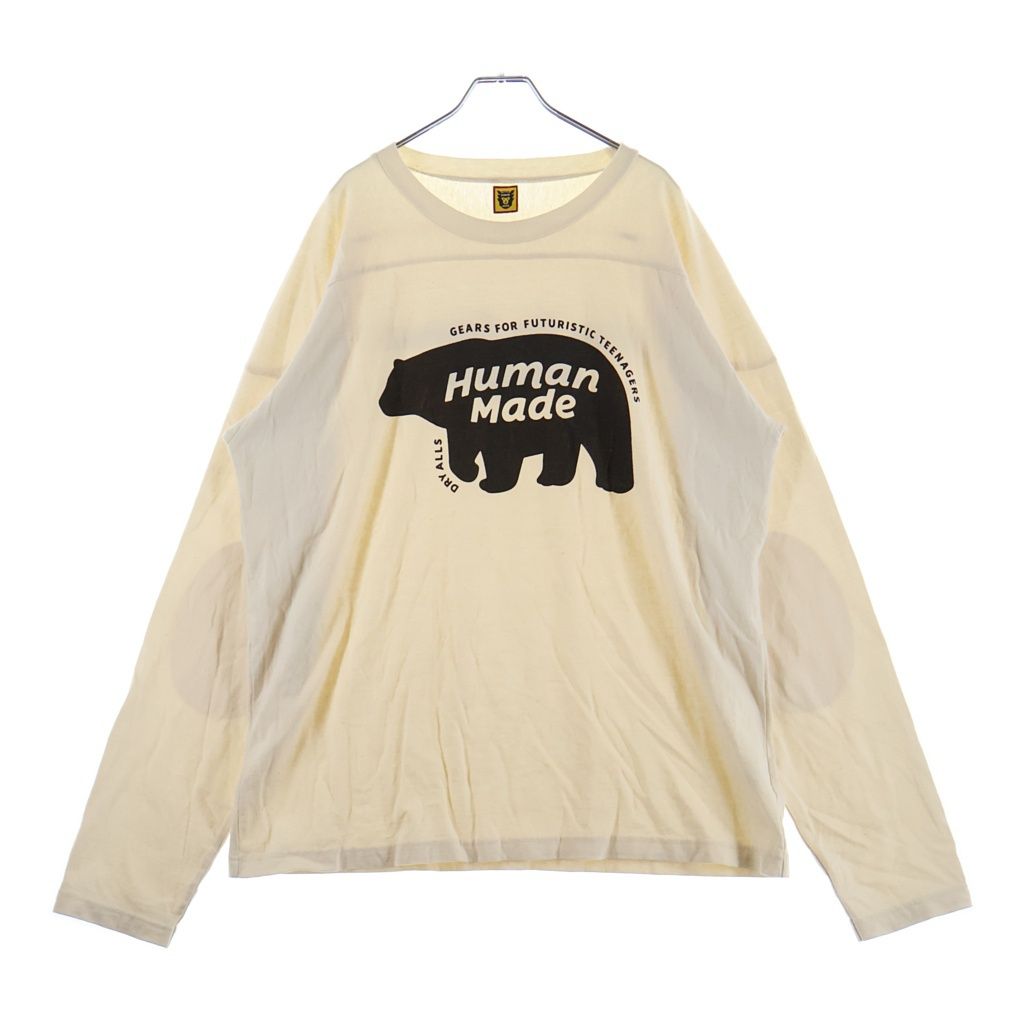 HUMAN MADE (ヒューマンメイド) BMX SHIRT フロントロゴデザイン クルーネック カットソー 長袖Tシャツ ベージュ