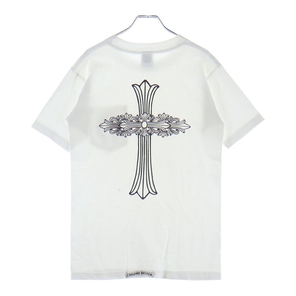 CHROME HEARTS (クロムハーツ) OLD S/S オールド ネックロゴ バックCHクロスプリント 半袖Tシャツカットソー