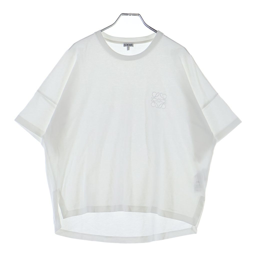 LOEWE (ロエベ) アナグラム ロゴ刺繍 オーバーサイズ 半袖Tシャツ カットソー ホワイト レディース S359341XA4