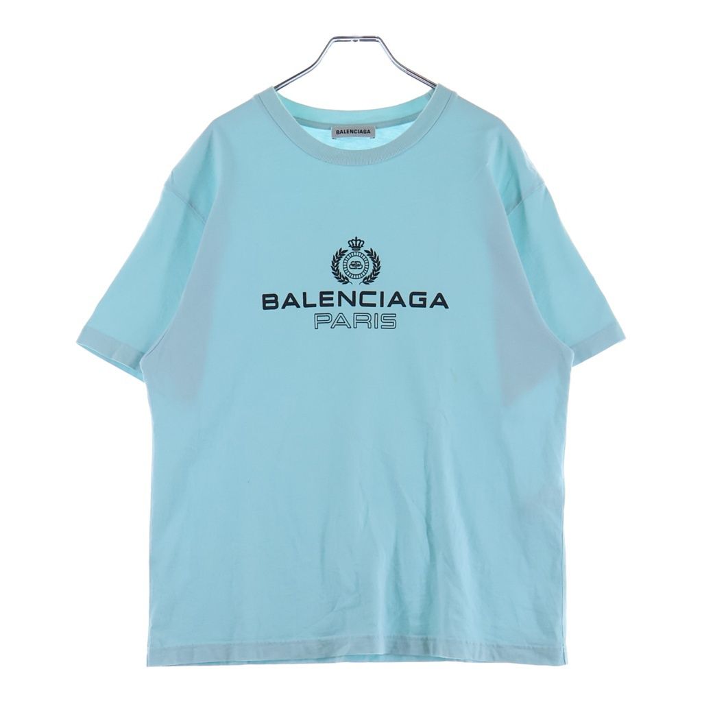 BALENCIAGA (バレンシアガ) フロントBBロゴ クルーネックTシャツ カットソー ブルー 594599 TGV60