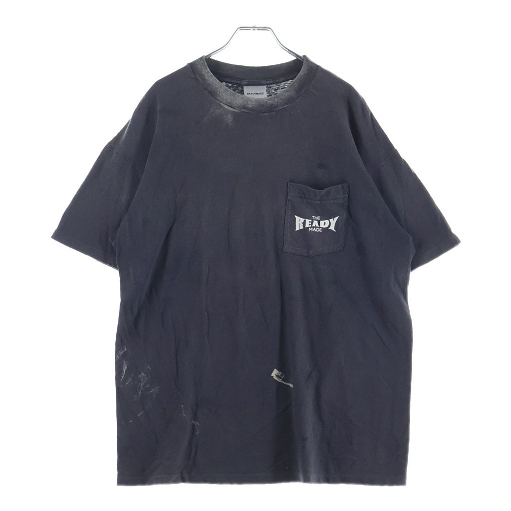 READY MADE (レディメイド) 24SST-SHIRT POCKET半袖Tシャツ カットソー ブラック RE-CO-BK-00-00-278