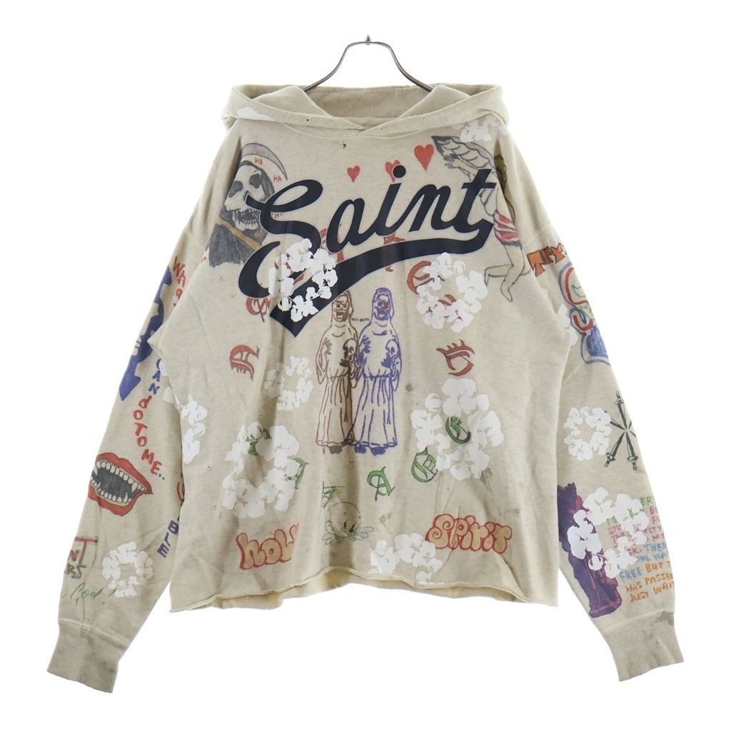 SAINT MICHAEL (セントマイケル) 22SS ×DENIM TEARS GREENAFFITTI HOODIE デニムティアーズ グラフィティ プルオーバー パーカー ベージュ SM-S22-0000-083