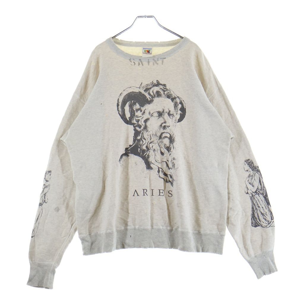 SAINT MICHAEL (セントマイケル) 23AW セントマイケル×アリーズ クルーネックスウェット トレーナー アイボリー SM-A23-0000-023