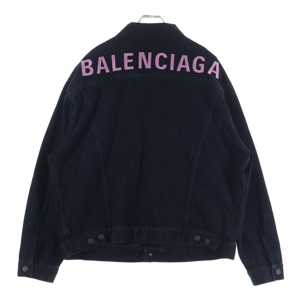 BALENCIAGA (バレンシアガ) バックロゴ デニムジャケット ブラック #40 557388