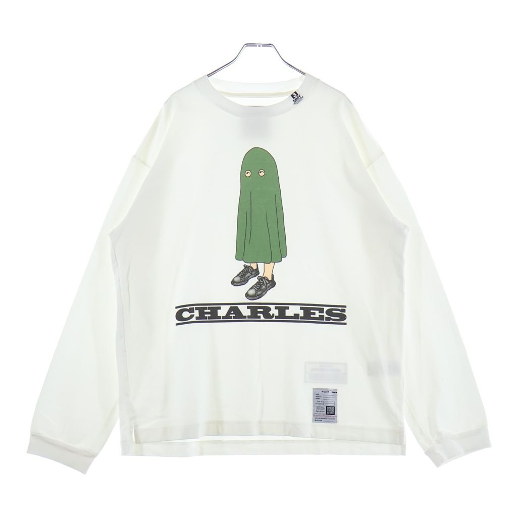 MAISON MIHARAYASUHIRO (メゾンミハラヤスヒロ) 24SS CHARLES PRINTED L/S TEE チャールズ プリント クルーネック 長袖Tシャツ カットソー ホワイト A12LT682