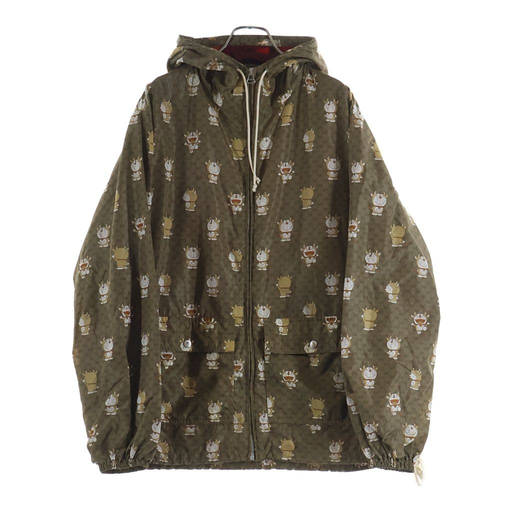 GUCCI (グッチ) × DORAEMON 654754 ドラえもん 牛えもん フーディー ナイロン ジャケット パーカー ブラウン
