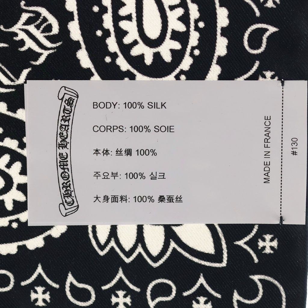 CHROME HEARTS (クロムハーツ) SILK BANDANA SCARF CHプラス シルク