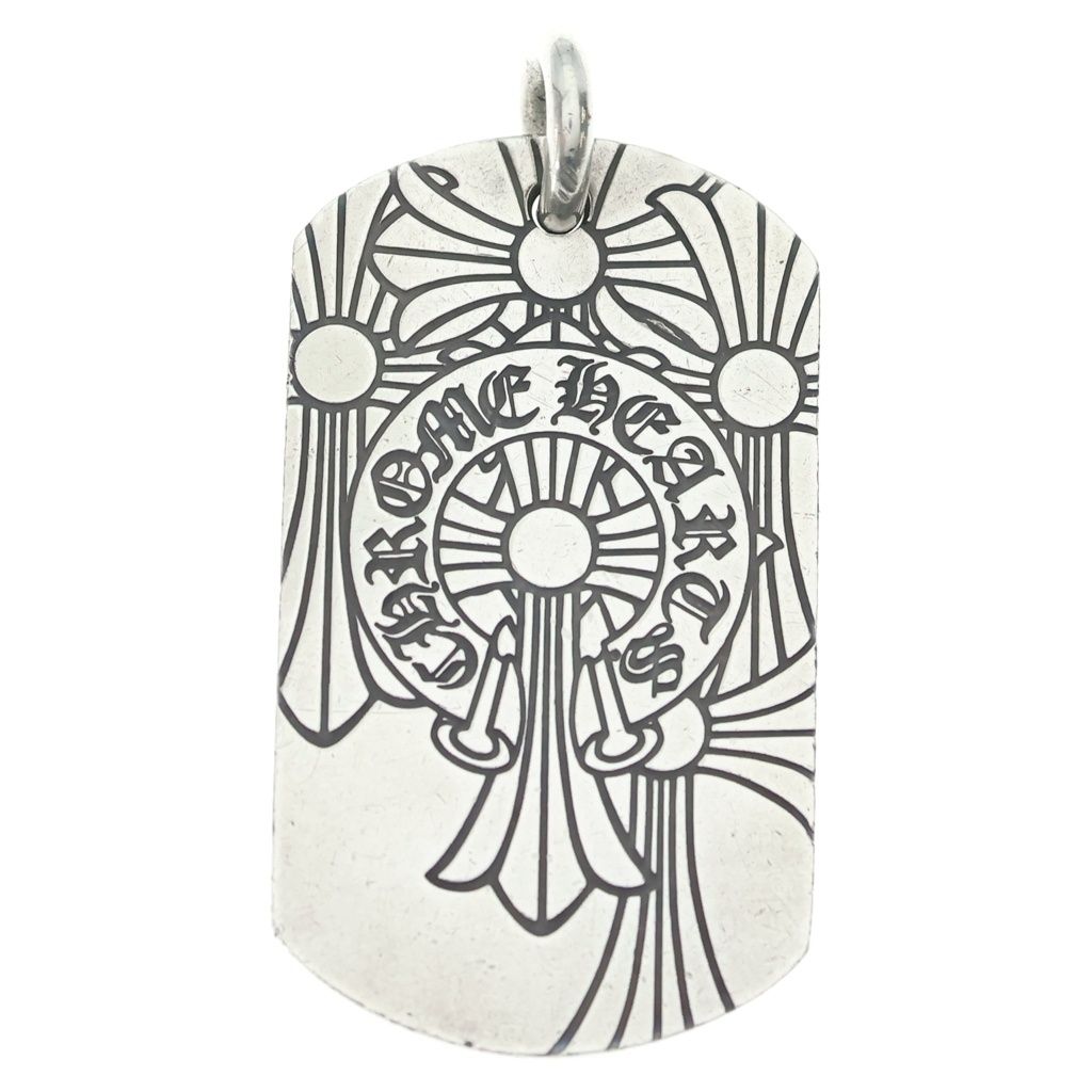 CHROME HEARTS (クロムハーツ) D TAG LRG GOD BLESS ゴッドブレス ラージドッグタグ ペンダントトップ シルバー