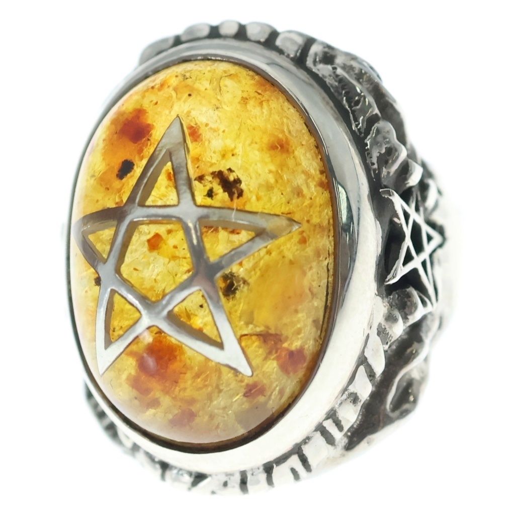 ALEX STREETER (アレックスストリーター) Angel Heart Ring エンジェルハートリング スターカスタム アンバー シルバー
