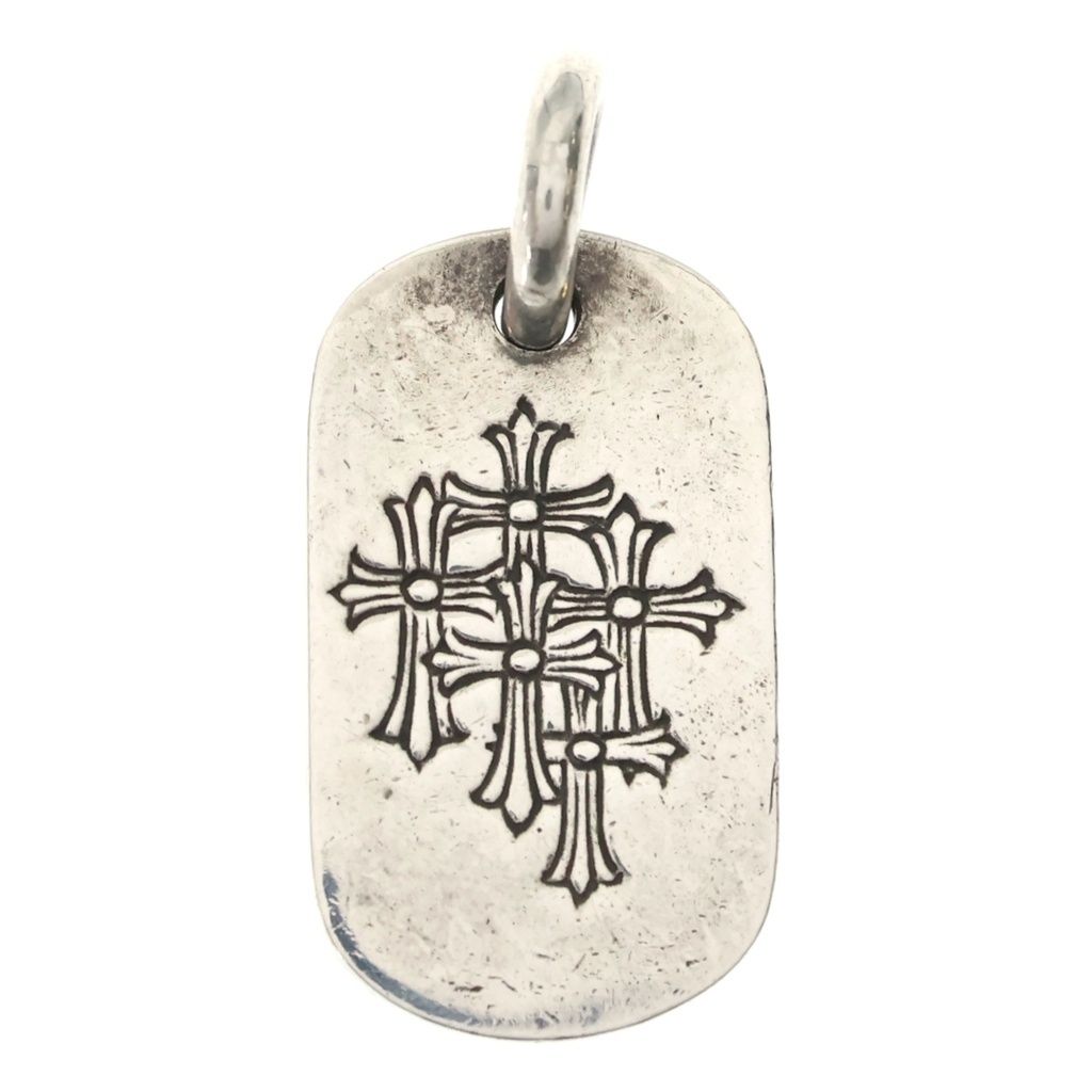 CHROME HEARTS (クロムハーツ) D TAG SML スモールドッグタグ セメタリーエングレイブオールド ネックレストップ シルバー