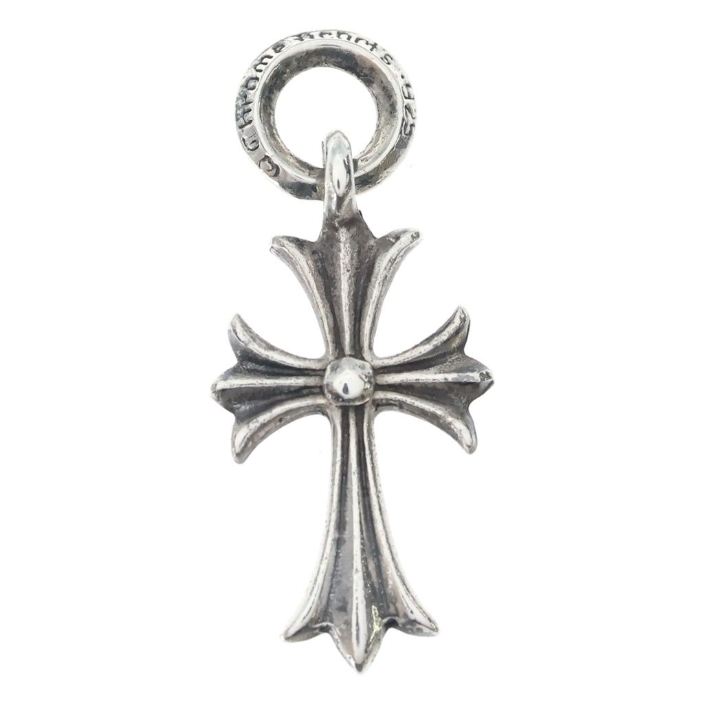 CHROME HEARTS (クロムハーツ) TINY CH CROSS タイニーCHクロス チャーム ネックレストップ シルバー オールド BCA382