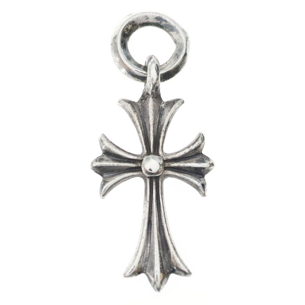 CHROME HEARTS (クロムハーツ) TINY CH CROSS タイニーCHクロス チャーム ネックレストップ シルバー オールド BCA382