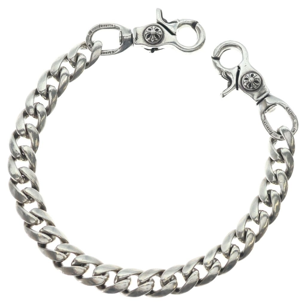 CHROME HEARTS (クロムハーツ) CLASSIC SHORT-T/ 2クリップショートクラシック ウォレットチェーン シルバー BCA068