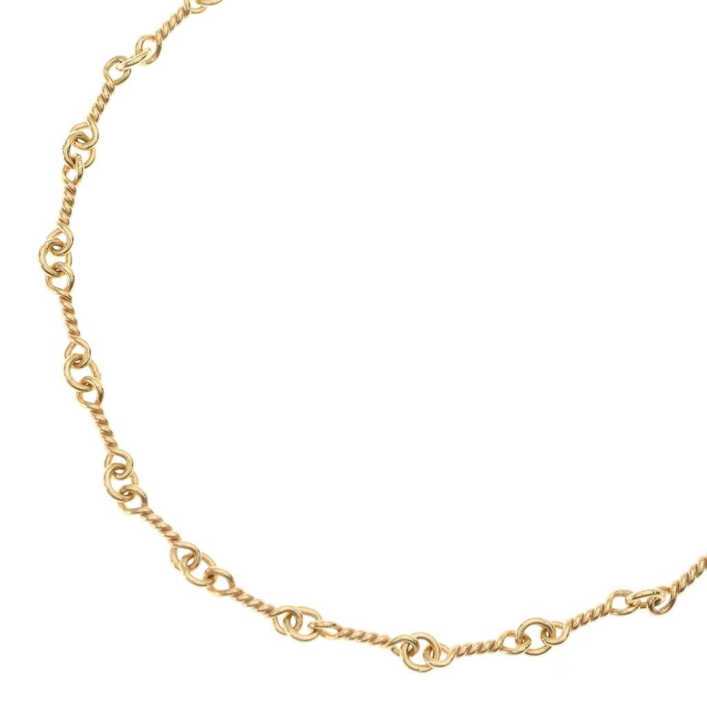 CHROME HEARTS (クロムハーツ) 22K NECKCHAIN T18 ツイストチェーンネックレス 18inch ゴールドBCA014