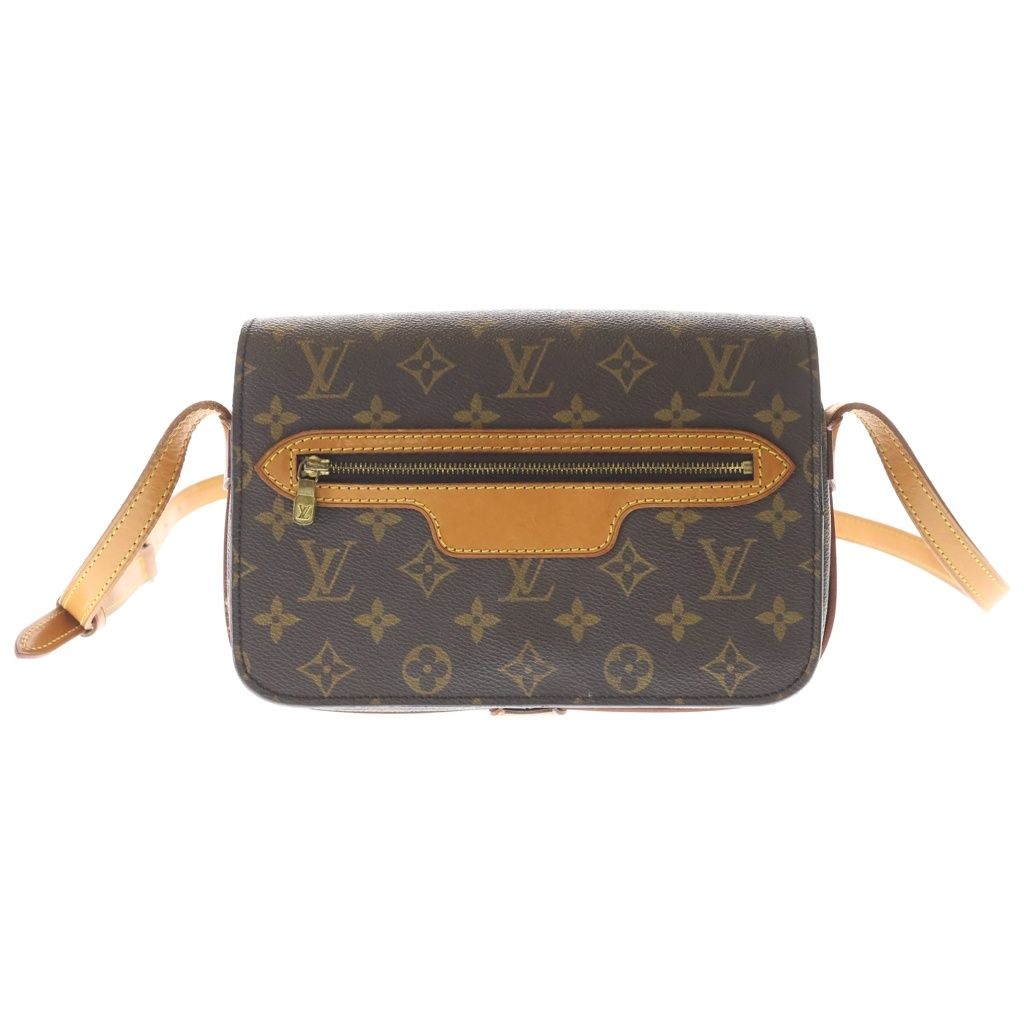 LOUIS VUITTON (ルイヴィトン) モノグラム サンジェルマン24 ショルダーバッグ ブラウン レザー×PVC M51210 ゴールド金具