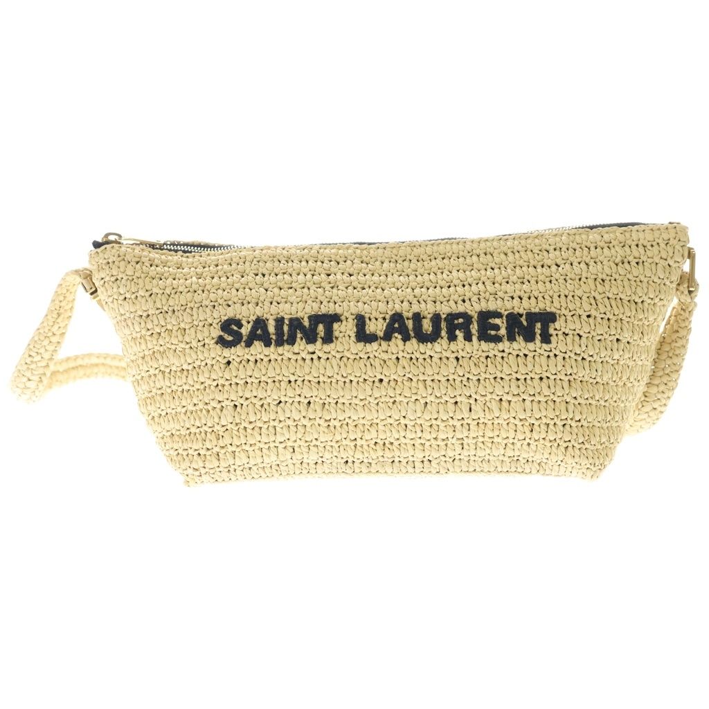 SAINT LAURENT PARIS (サンローランパリ) ル・ラフィア クロスボディバッグ ショルダーバッグ カゴバッグ ベージュ GUE667490 ゴールド金具