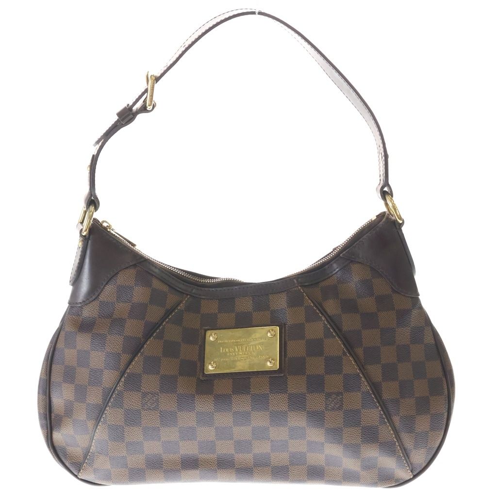 LOUIS VUITTON (ルイヴィトン) ダミエ テムズGM ショルダーバッグ PVC レザー ブラウン N48181