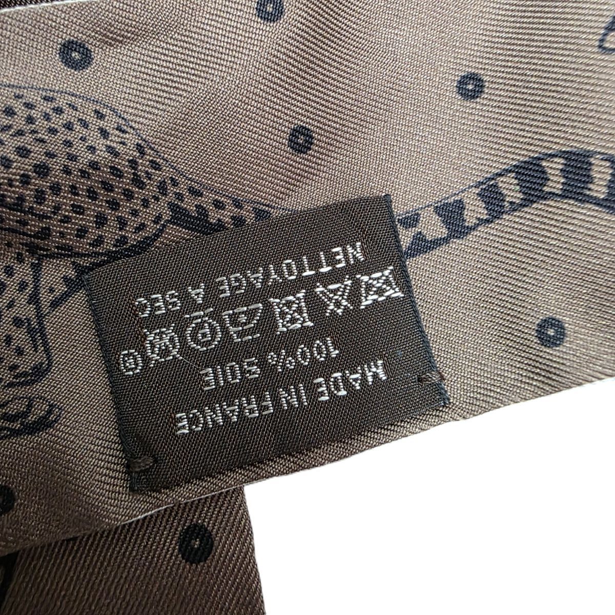 HERMES エルメス 24AW GUEPARDS BANDANA チーター バンダナ ツイリー スカーフ レディース シルク ホワイト 中古
